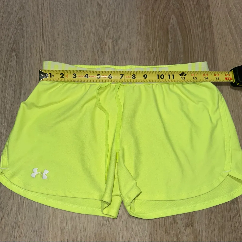 Under Armour Neon Yellow Athletic Running Shorts - Size Small - Image 4