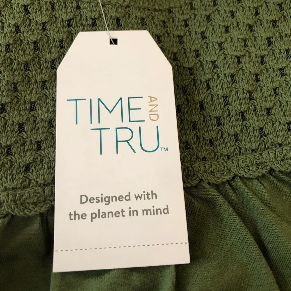 TIME and TRU Womens Sleeveless Smock Top Size Medium 8-10 Green Chili New - Image 6