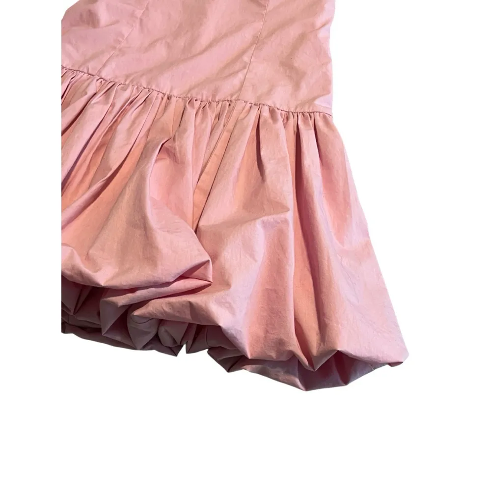 Abercrombie & Fitch Convertible Mini Dress Size Medium T Pink Bubble Hem Smocked - Image 4