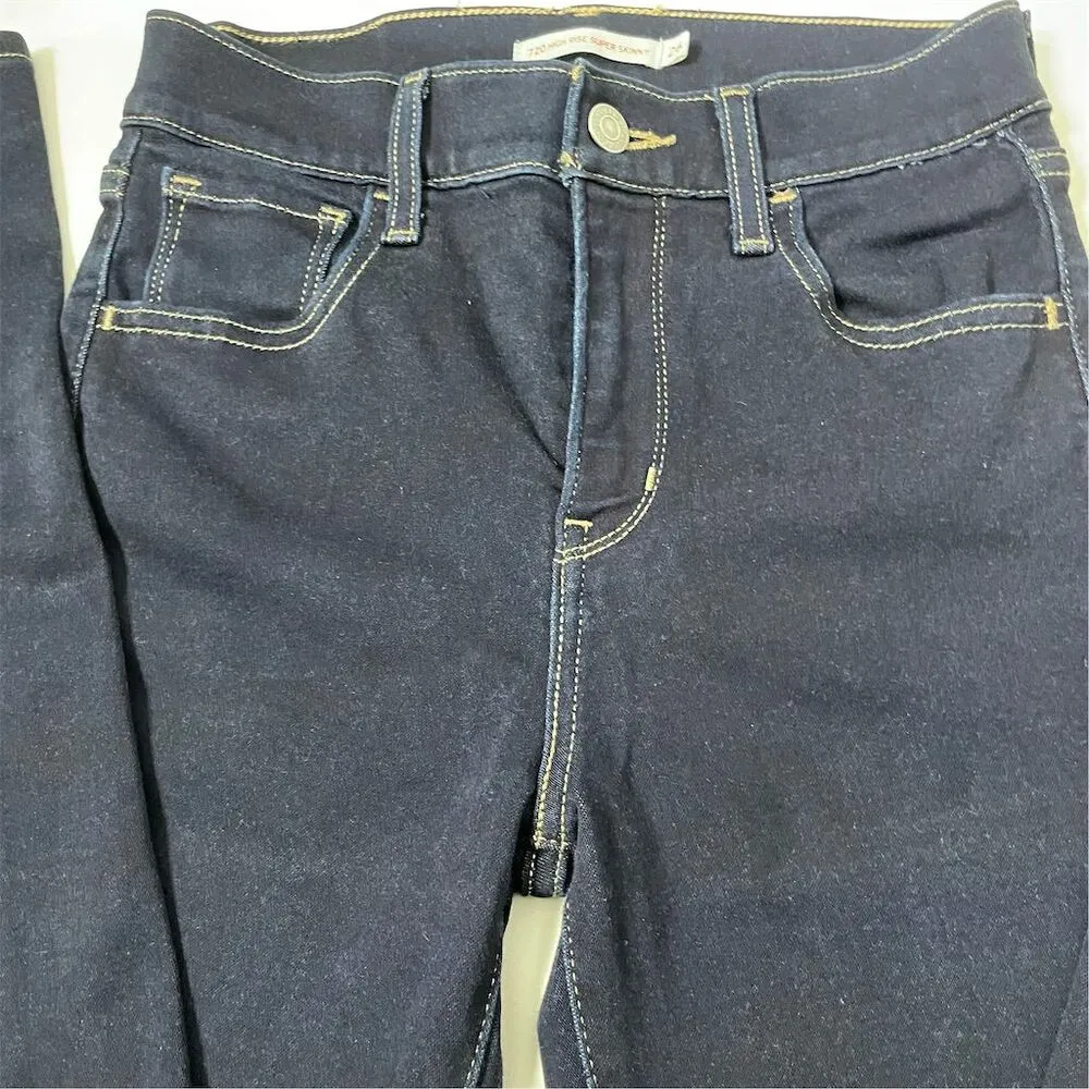 Women's 720 High-Rise Super Skinny Jeans Blue Size 26 - Image 9