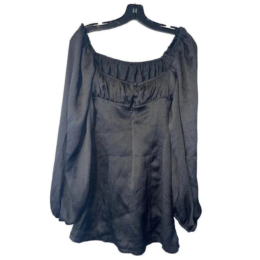 Majorelle Dress Carla Satin Mini in Black XX-Small New Long Sleeve - Image 6