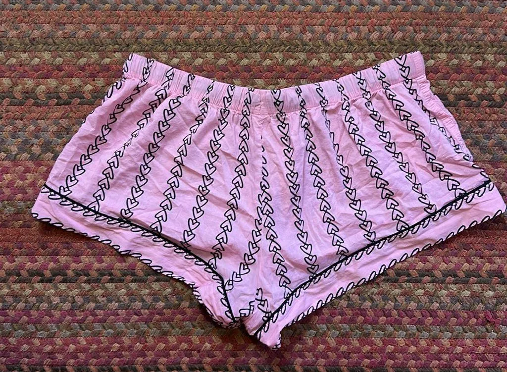 VICTORIAS SECRET PINK HEART TIE FRONT LOUNGE SHORT SLEEP - Image 4