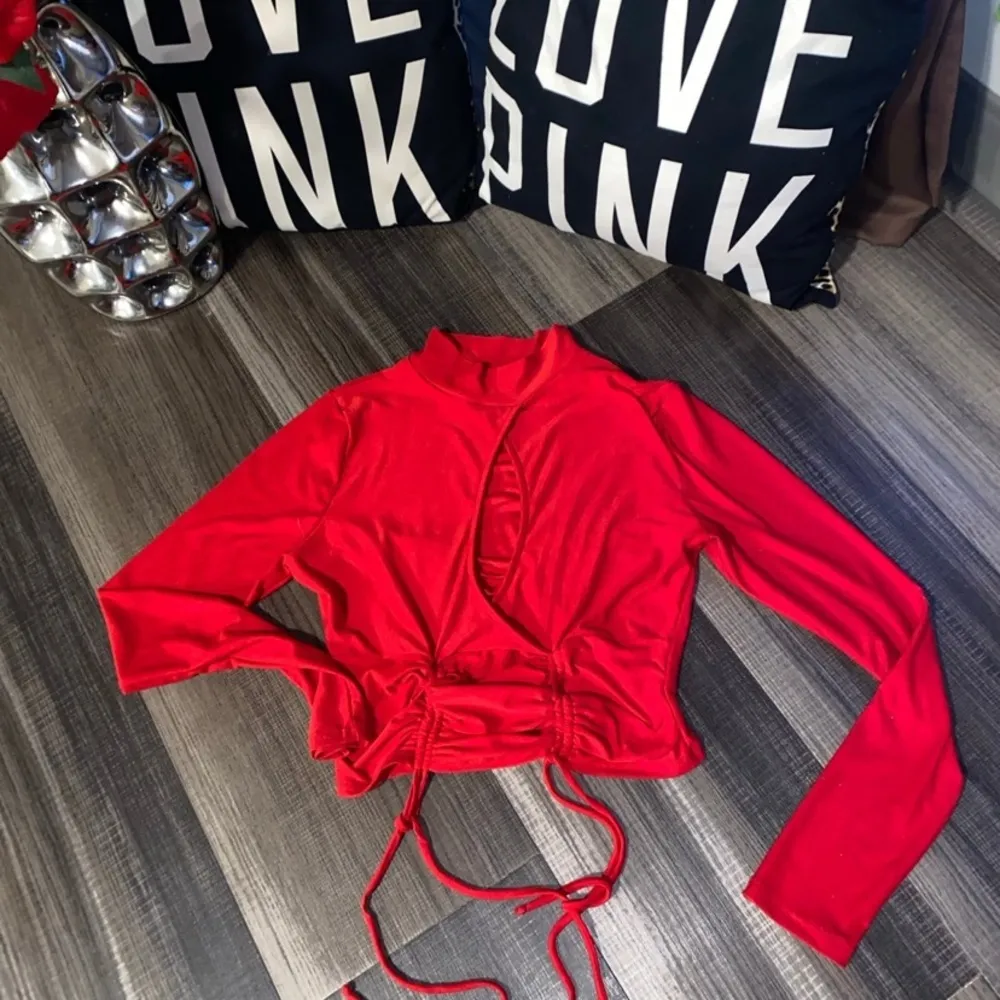 Windsor Red Long Sleeve Wrap Top - Image 8