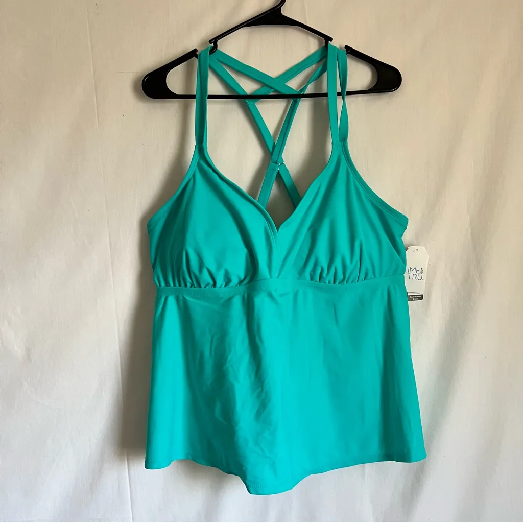 Time & Tru Plus Tankini and AVIA Active Shorts Blue Size 2X - Image 2