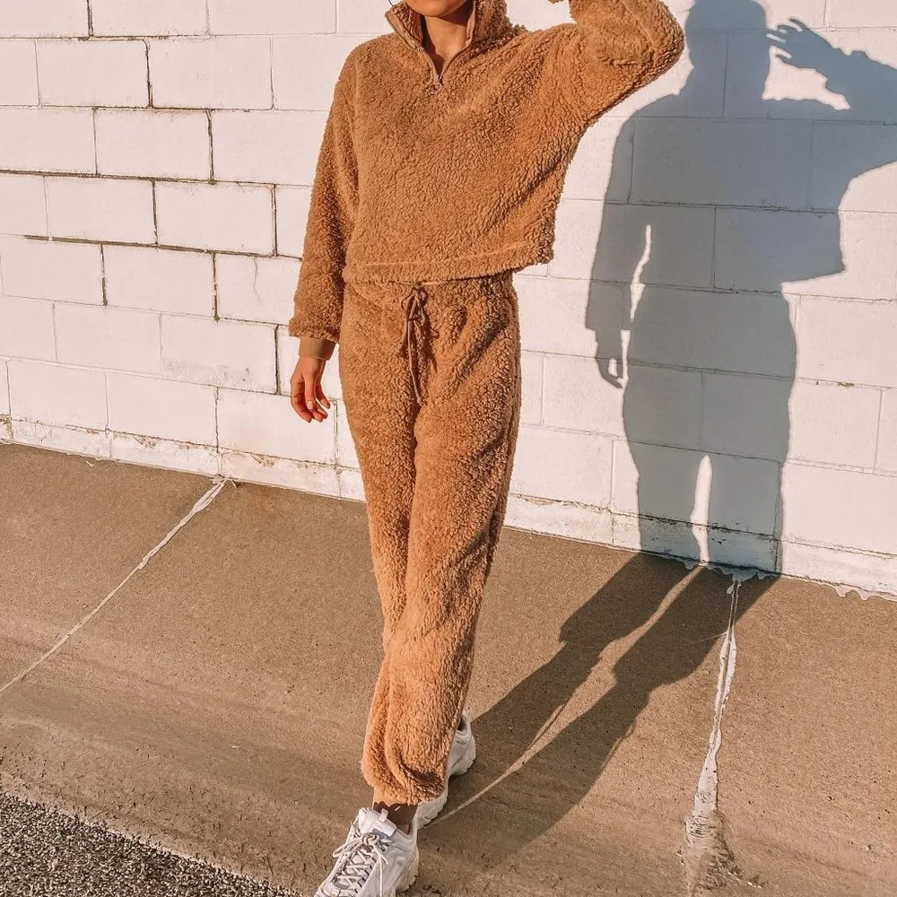 Teddy Bear Sherpa Joggers - Image 2