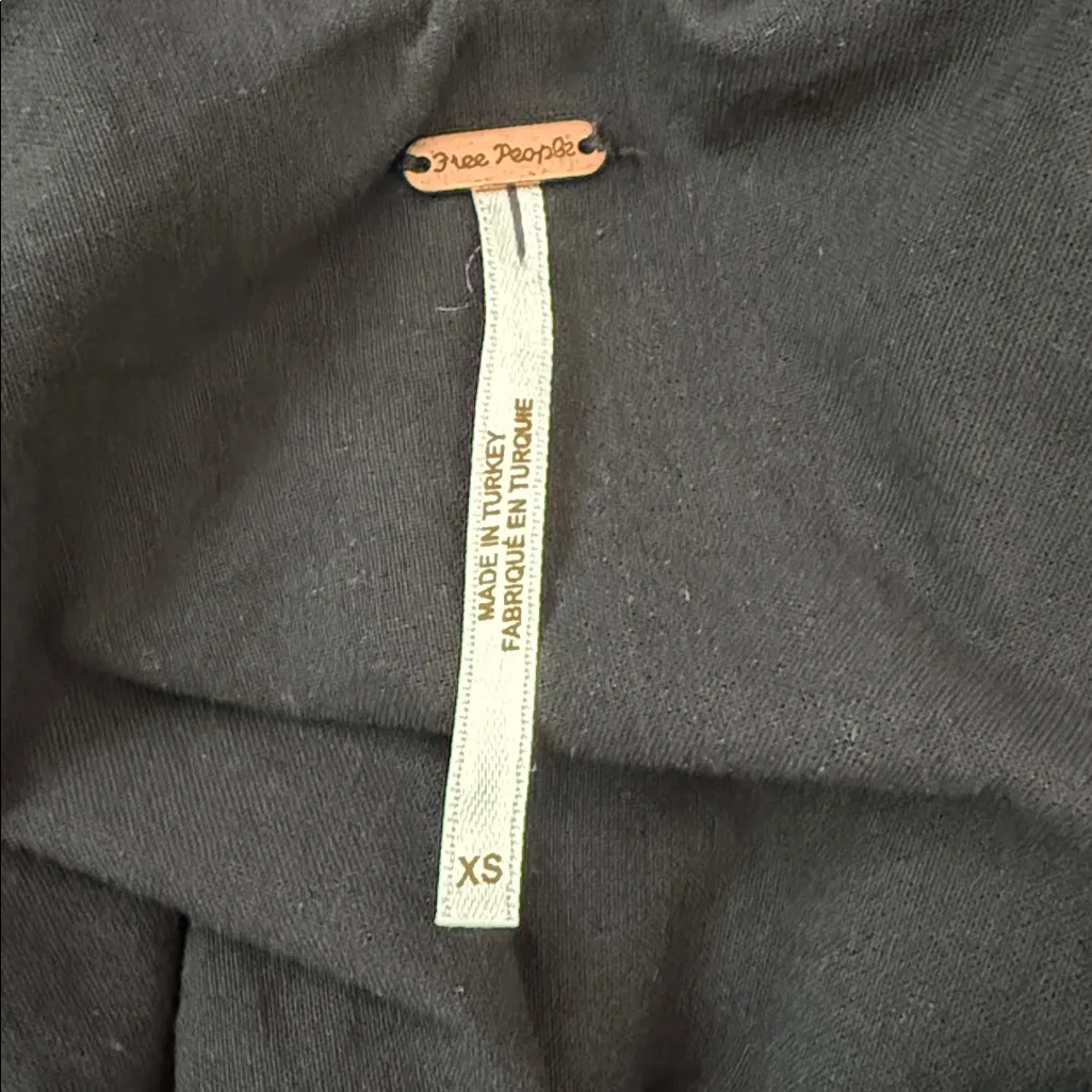 Free People Black Agatha Crinkle Cotton Side Slit Midi Maxi Dress - Image 5