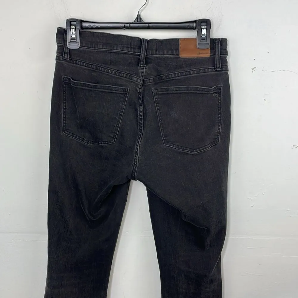Madewell Black 9” High-Rise Skinny Jeans Distressed with Raw Hem size 28 - Image 8