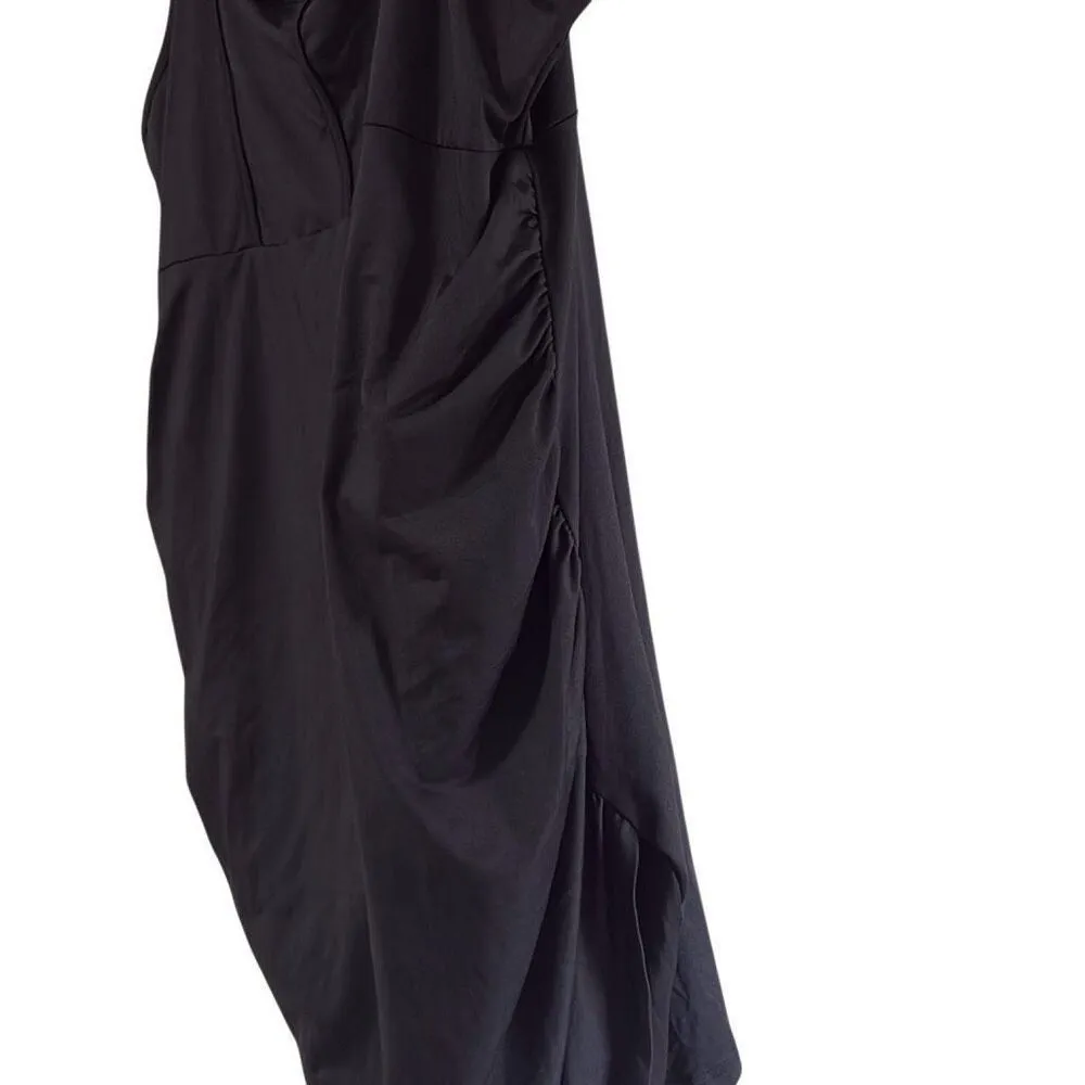 Cider 4XL Black Bodycon Side Ruched Stretchy Mini Cocktail Dress LBD Sexy NWT - Image 4