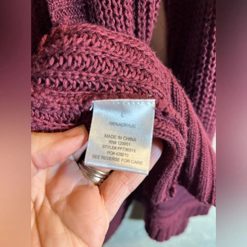 Cardigan by Hippie Rose- cherry coke color, size Large- love the back grommets - Image 5