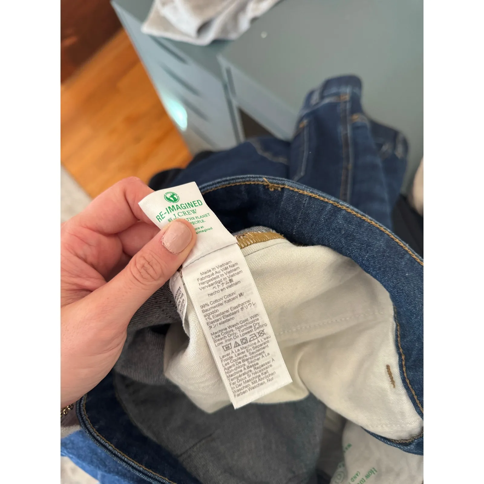 J. CREW Denim Trouser Jean with Stacked Buttons in Rinse Wash Size 27 Blue - Image 8