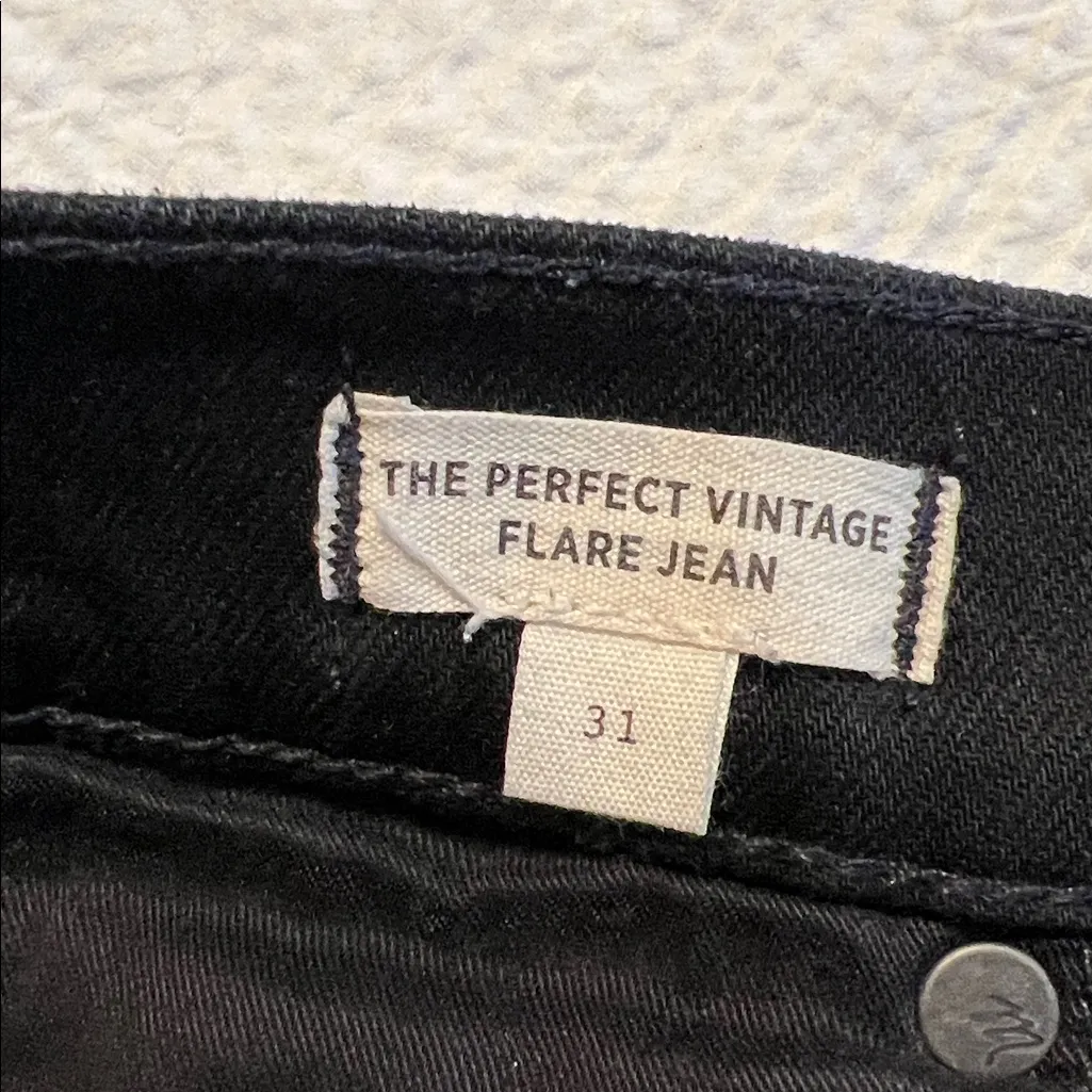 MADEWELL Perfect Vintage Flare Jean high rise black size 31 - Image 8