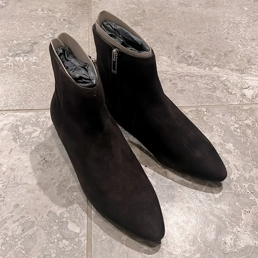 AQUATALIA Prisilla Brown Dress Suede Booties, Size 9 New in Box +DustBag - Image 3