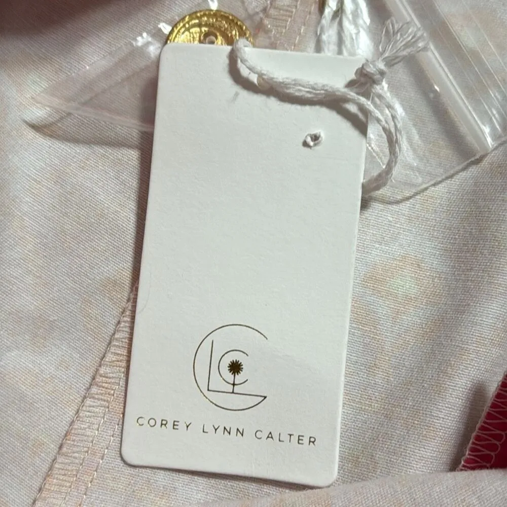 Corey Lynn Calter women’s size large The Ricky short sunset pink fan flower NWT - Image 12