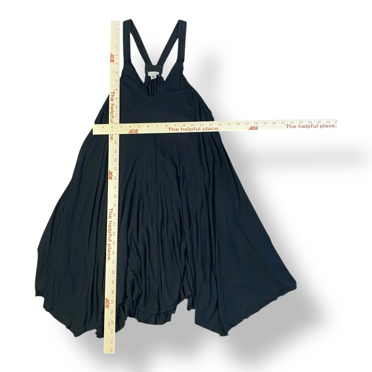 Urban Outfitters Ecoté Black Raw Hem‎ Trapeze Halter Mini Dress Size XS Boho - Image 3