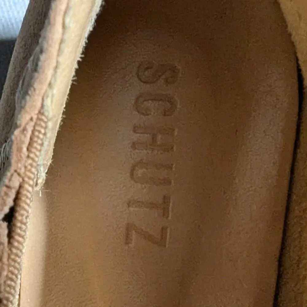 Schutz Jacqueline Camel Tan Nubuck Leather Western Low Top Ankle Boots Sz 8.5 - Image 6