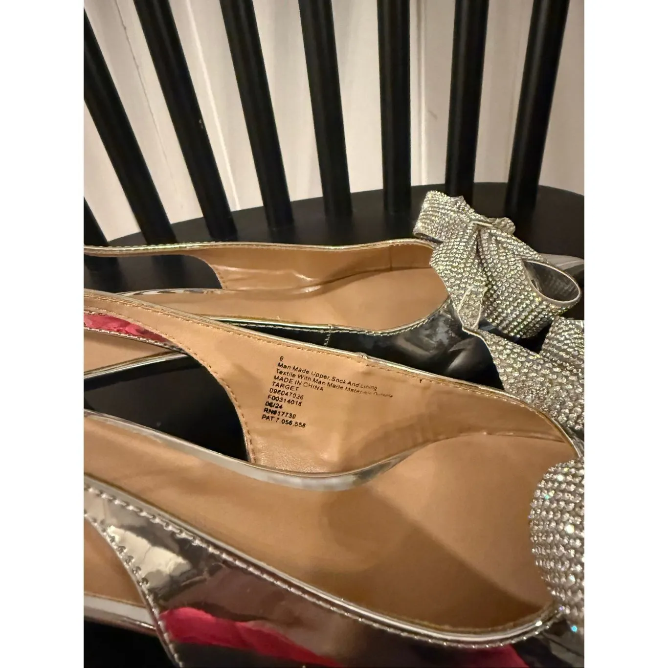 A New Day NWOB Priscilla silver sparkle bow kitten heels 6 - Image 8