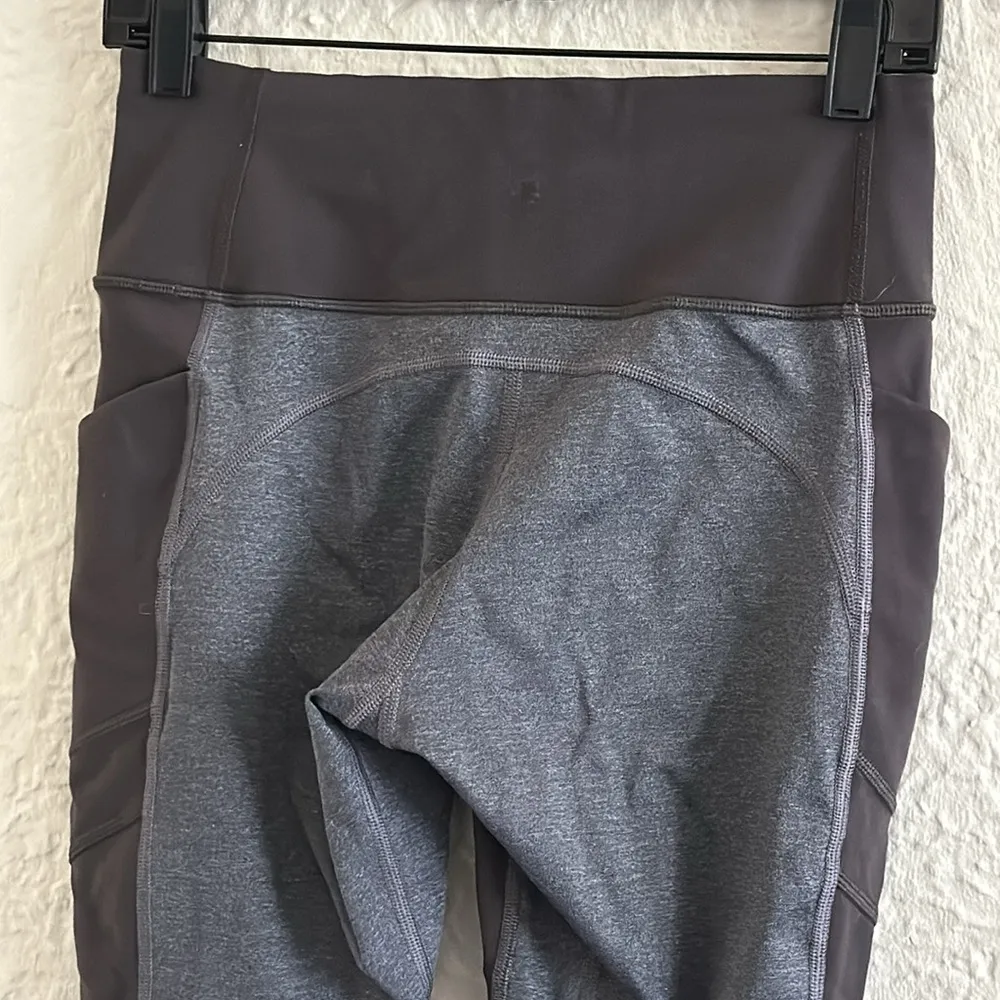 Athleta All In Structure 7/8 Tight Leggings Arbor Olive Green Gray Pocket Small - Image 8