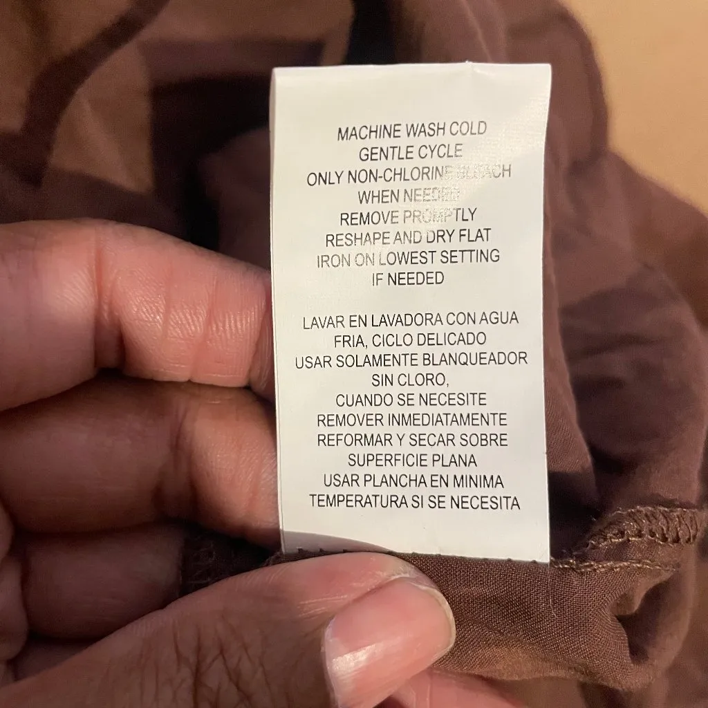 Women's Chocolate Brown Ruffles Popcorn Cutout Bell-Sleeve Dress Size L - Image 10