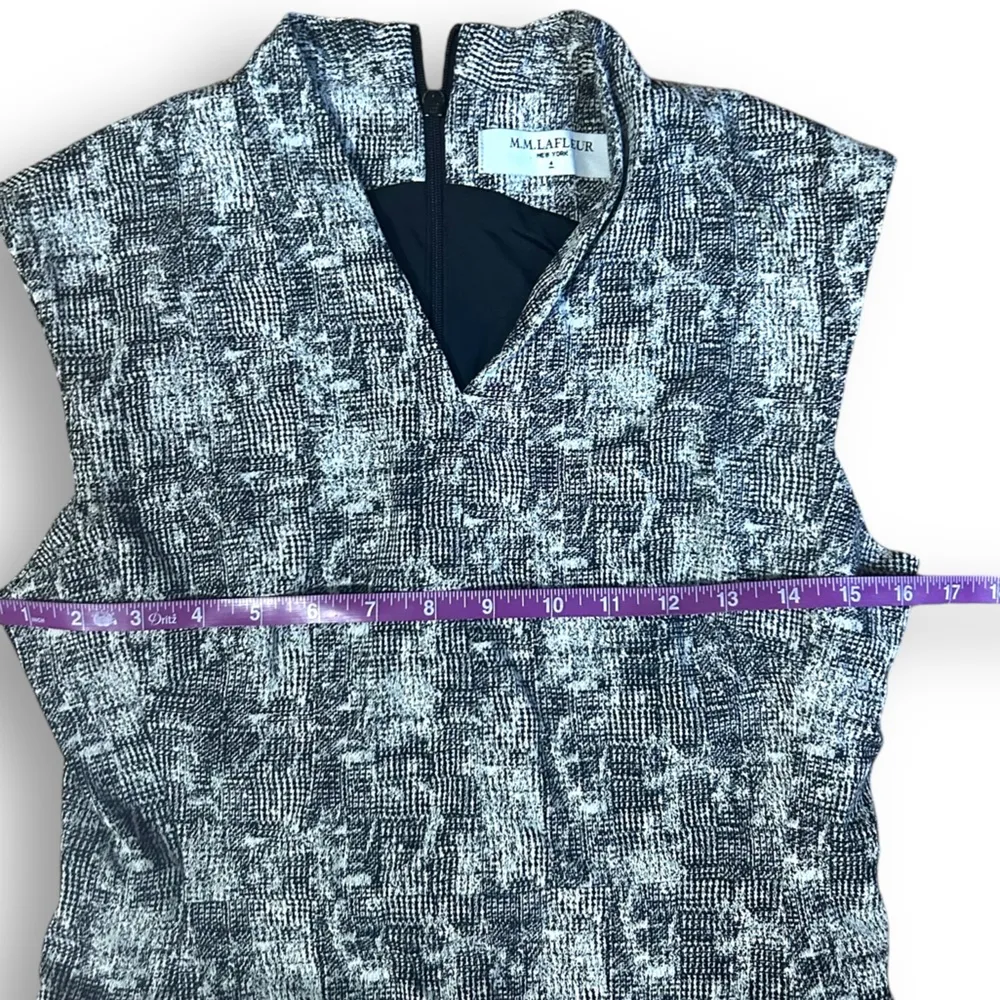 MM Lafleur Aditi Crackle Sleeveless Shift Career Dress 4 Business Casual Black - Image 6