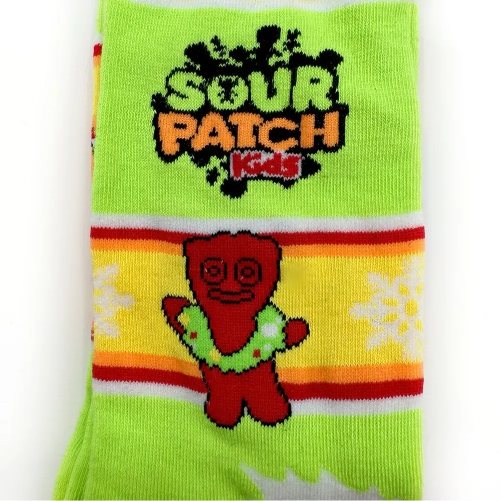 Sour Patch Kids Candy Crew Socks Mens Womens Odd Sox Christmas Holiday Fun Gift Green - Image 3