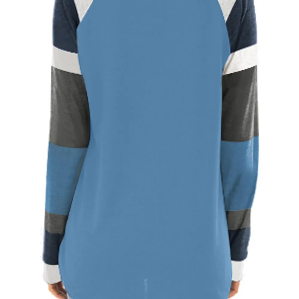 BLUE PULLOVER LONG SLEEVE BLUE COLOR BLOCK TOP Size undefined - Image 7