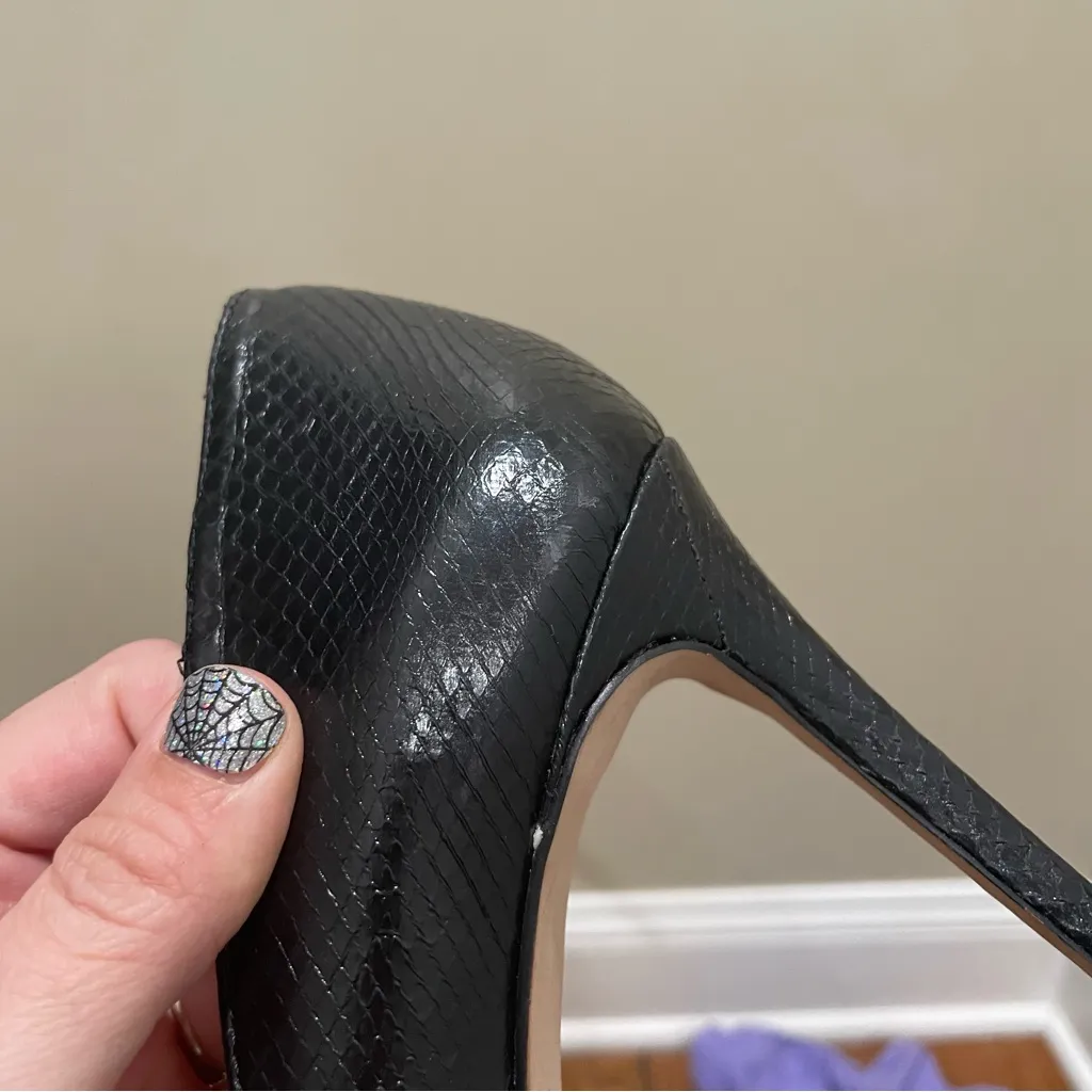 Louise et Cie Lo Hermosah Leather Snake Accent Pump Heels Black Women’s Size 10 - Image 11