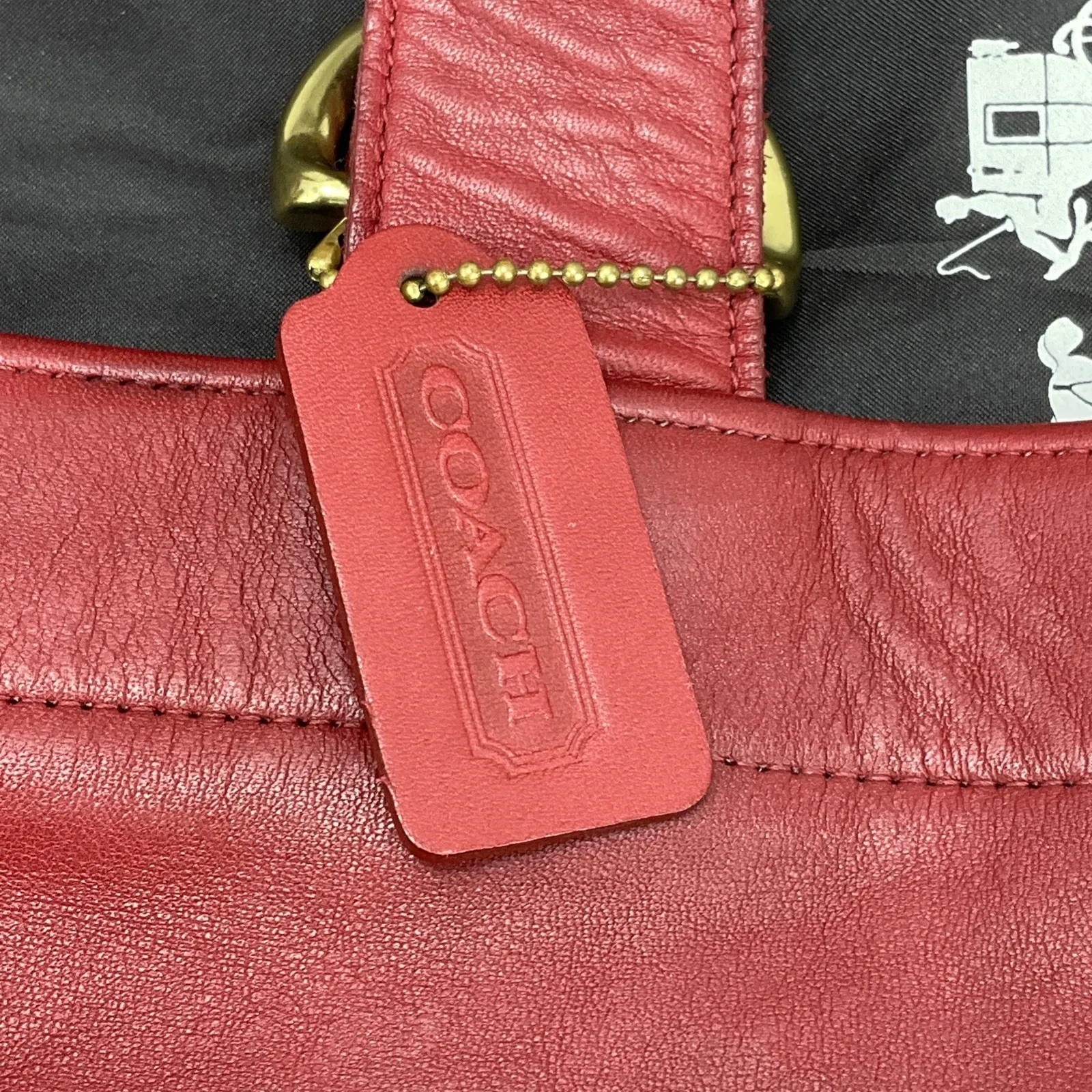 Vintage Coach Red Leather Soho Lafayette Tote Shoulder Bag Made In US W Tag 4140 - Image 16