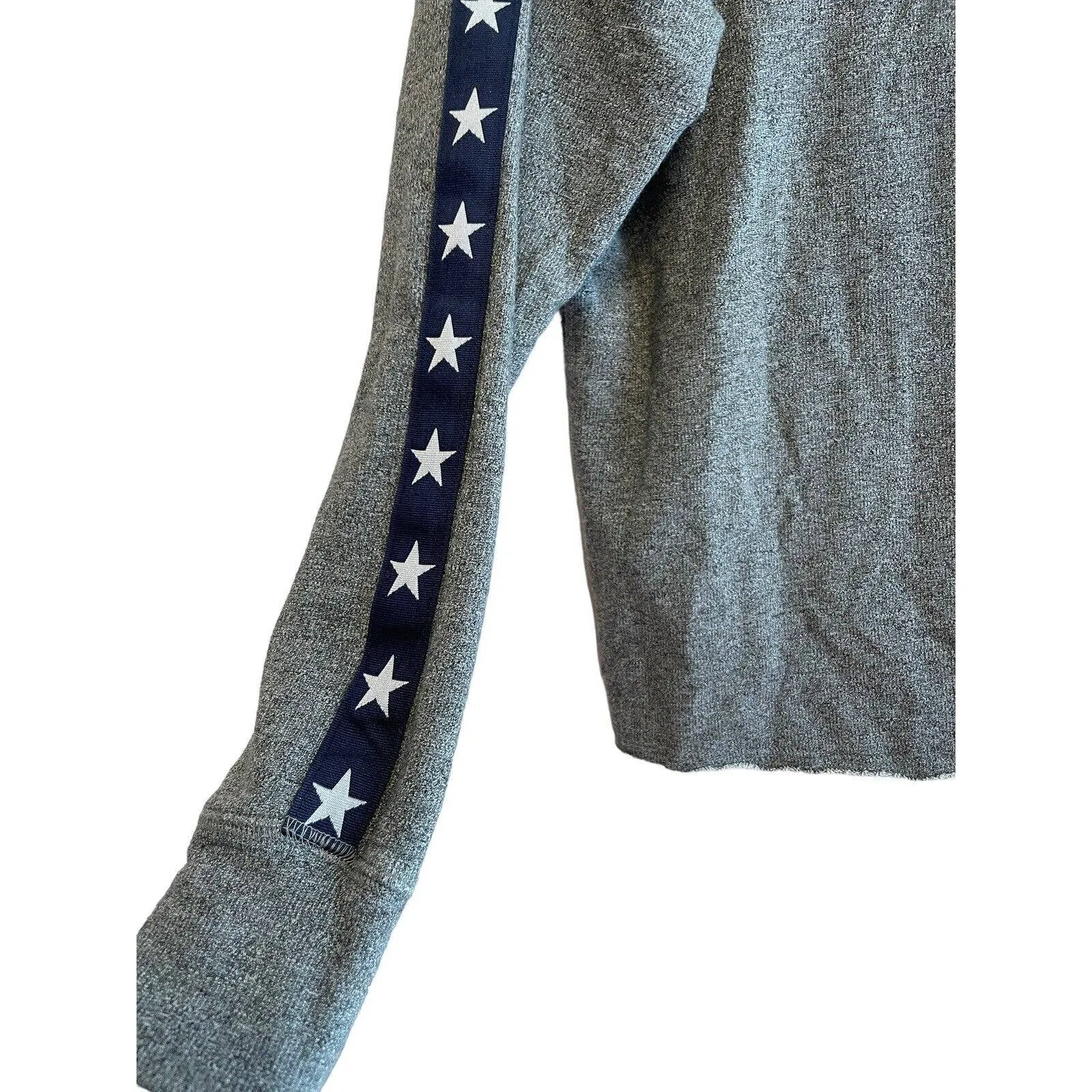 Sundry Pullover Hoodie Sweatshirt Gray Women Size XS Stars Lightweight Stretch - Image 4
