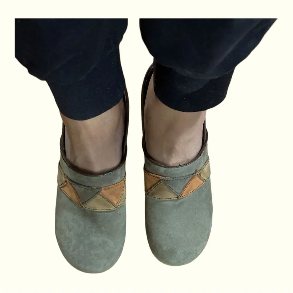 SANITA Danish Leather Clogs
Gray/Orange/Brown
Women's Size US 11 EUR 42 Green - Image 10