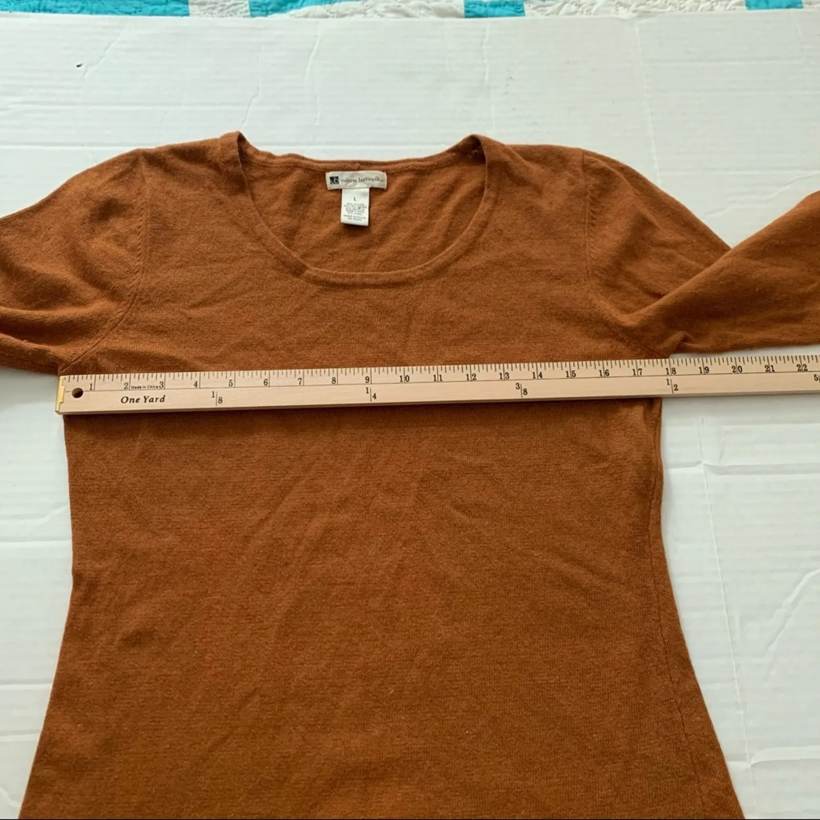 Valerie Bertinelli Size L Rust Angora Blend Sweater Brown Size L - Image 4