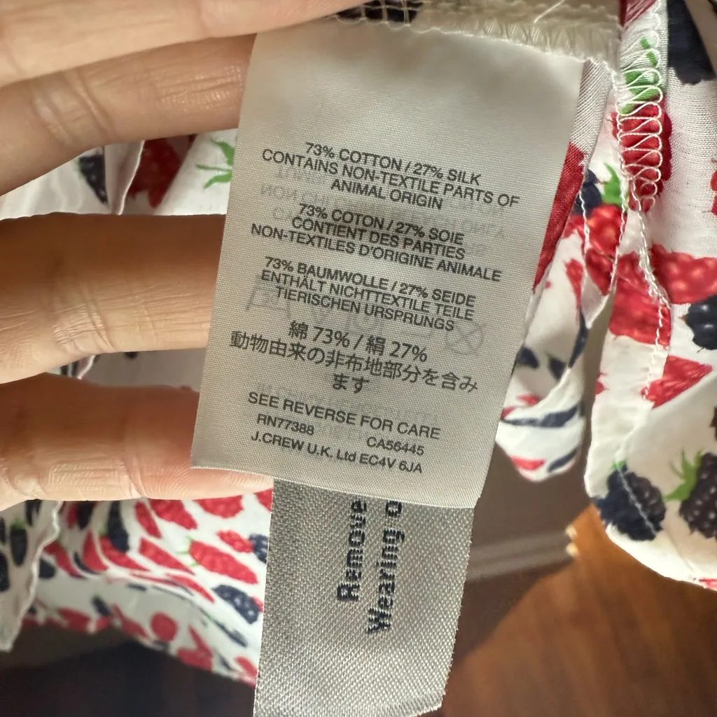 New NWT J.Crew Berry print popover shirt size 10 - Image 4