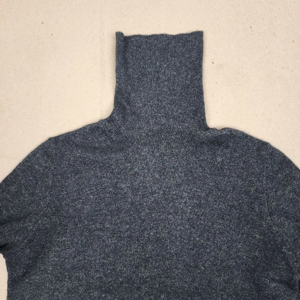 Uniqlo Cashmere Classic Turtleneck Sweater In Dark Grey Charcoal Size S - Image 12