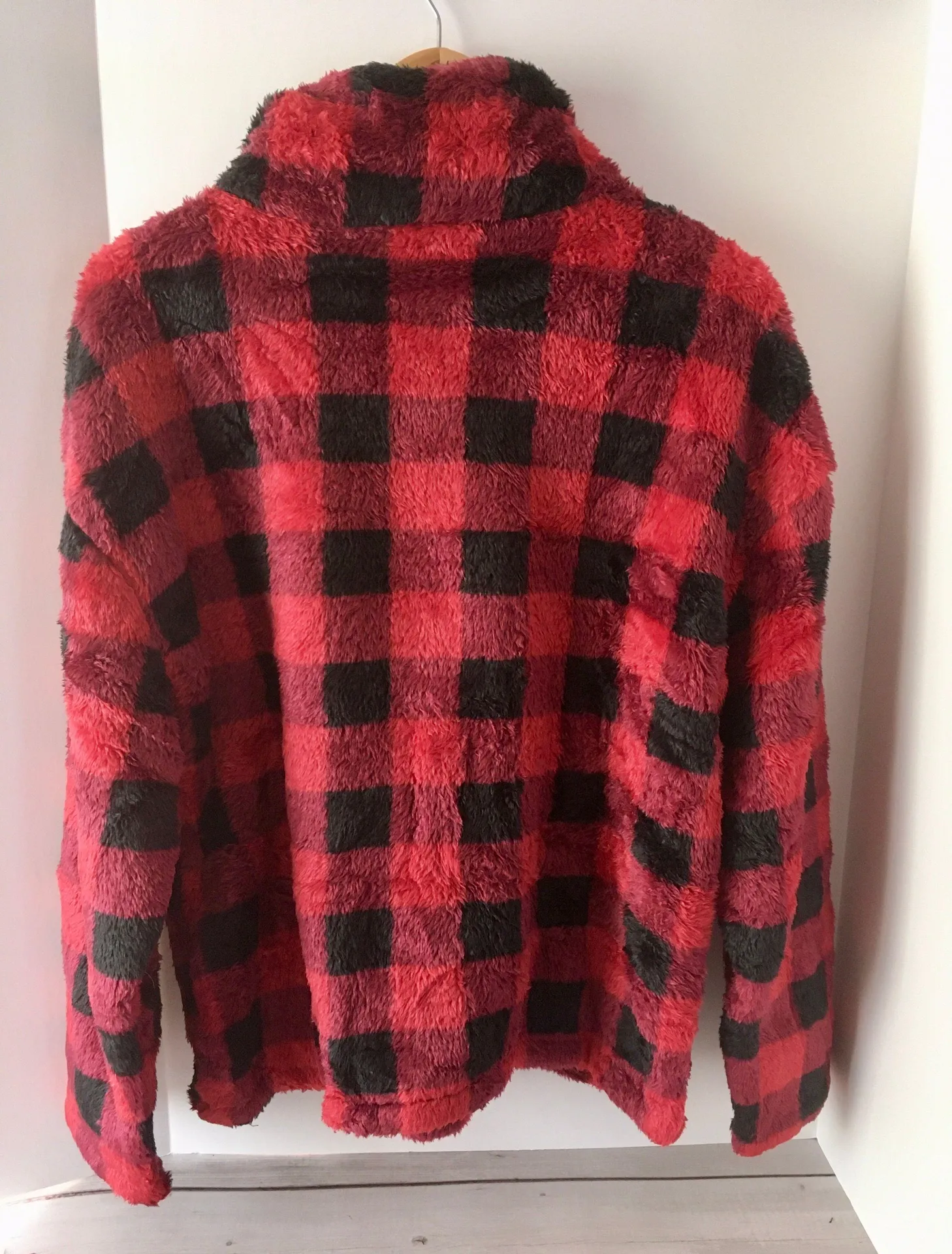 Red Plaid Pullover Jacket, Large - Image 2