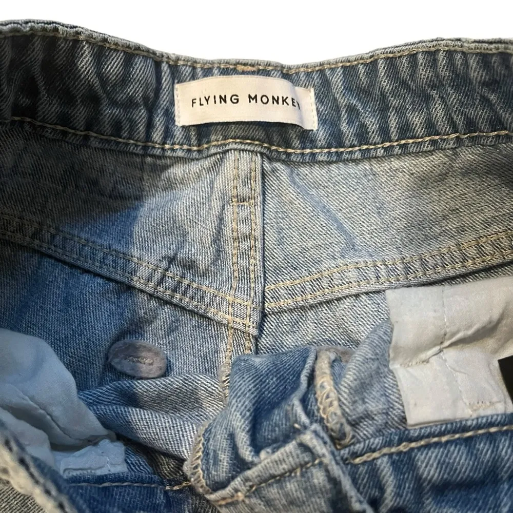 Flying Monkey High Rise Wide Leg Frayed Hem Jeans, Sz 25 - Image 16