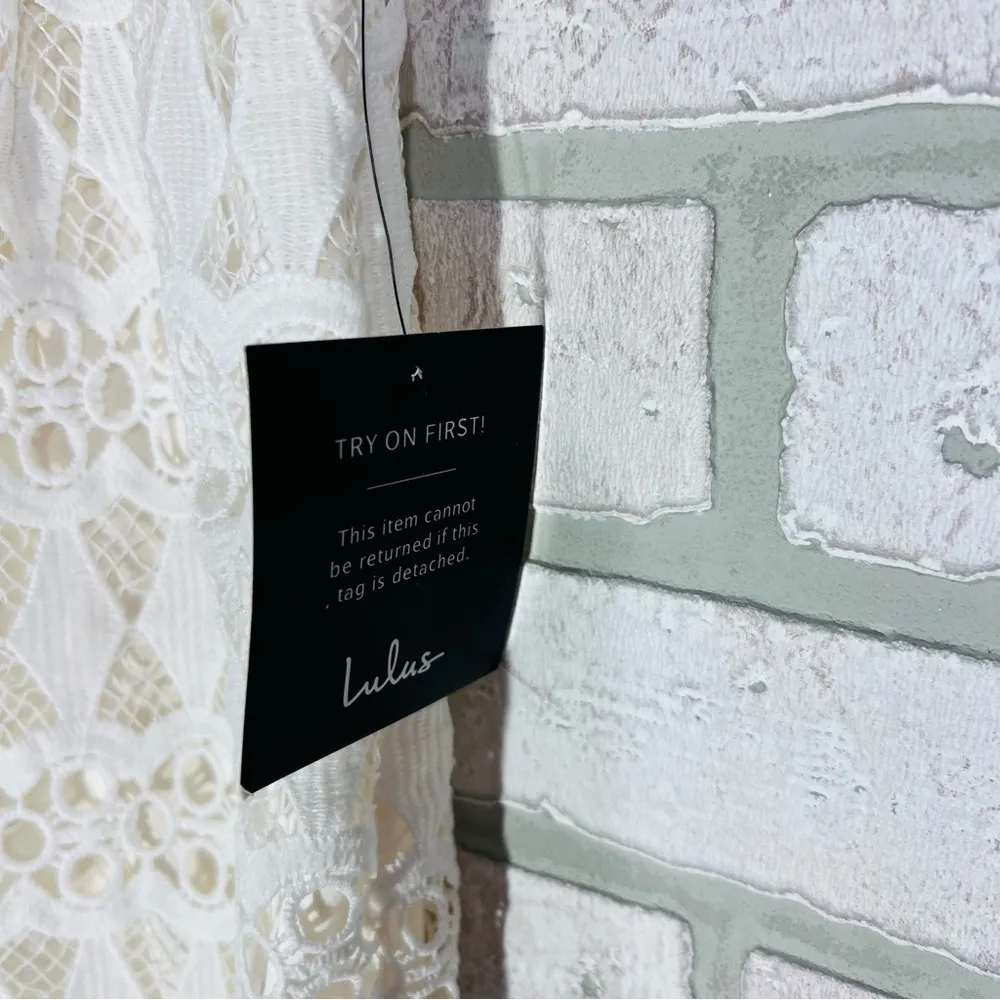 Lulu's NWT Kenna White Crochet Lace Sleeveless Bodycon Dress Size XS - Image 7