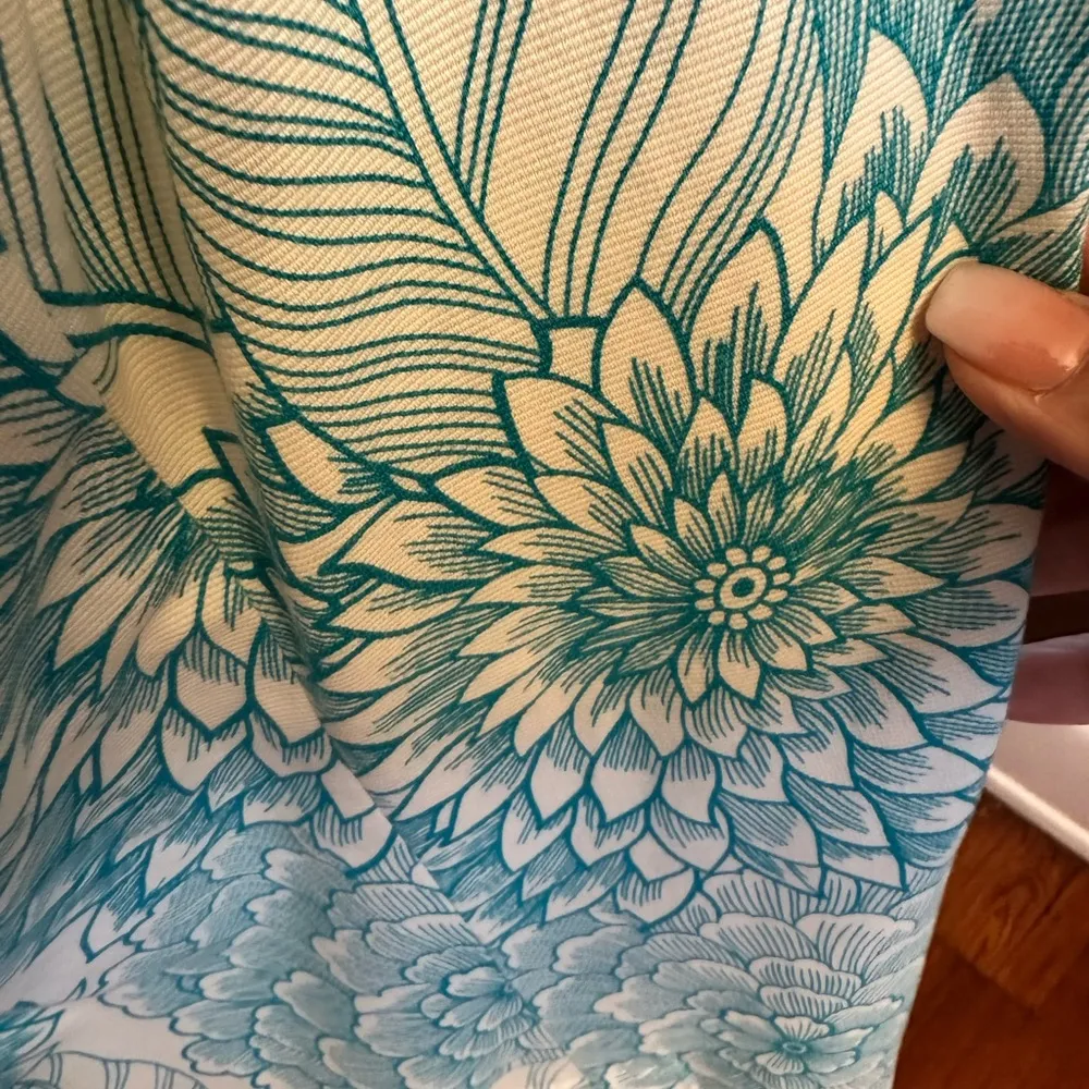 Etcetera Anthropologie Teal Floral Shift sz 14 - Image 7