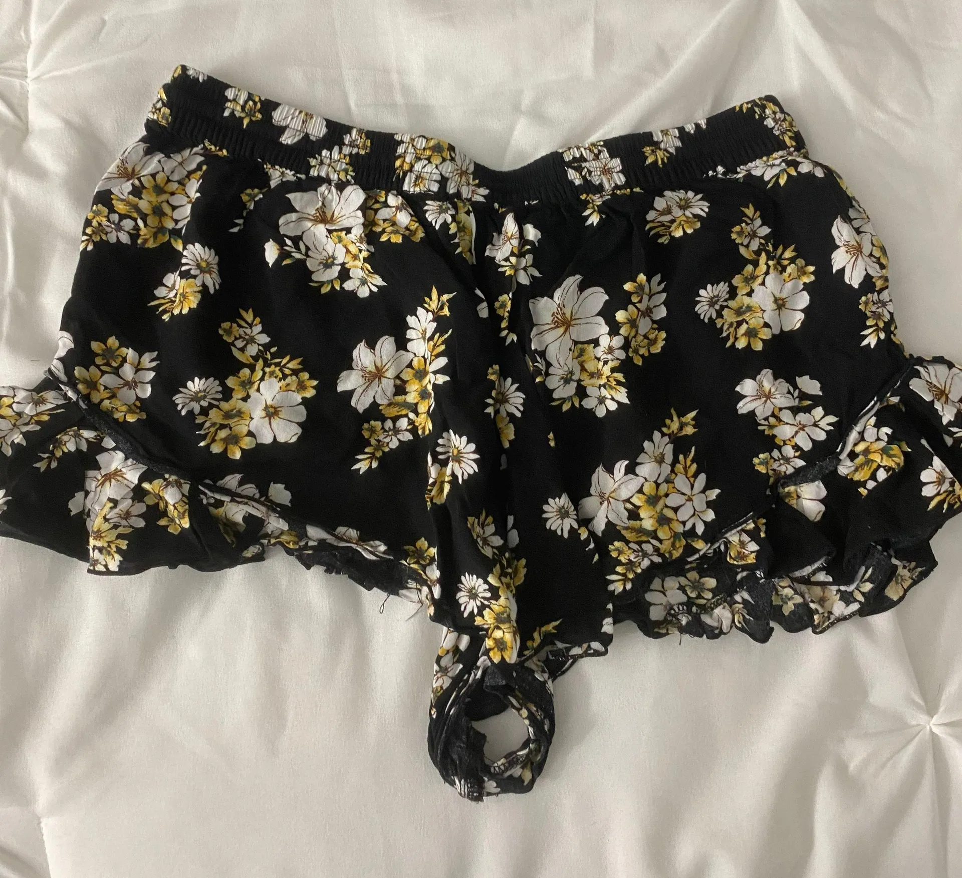 Black Floral PJ Shorts - Image 3