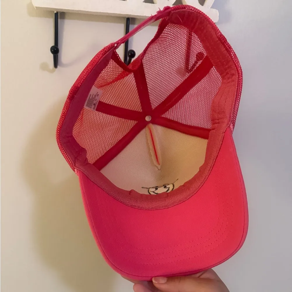 Neon pink smiley face hat - Image 2