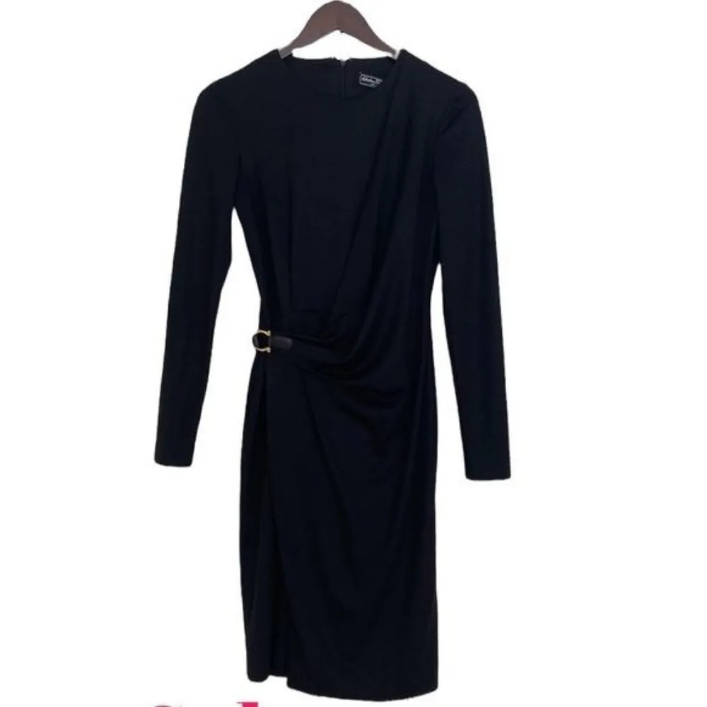 Women's  Wool Faux Wrap Dress with Buckle Size 40 (EU)/ 4 US - Image 12