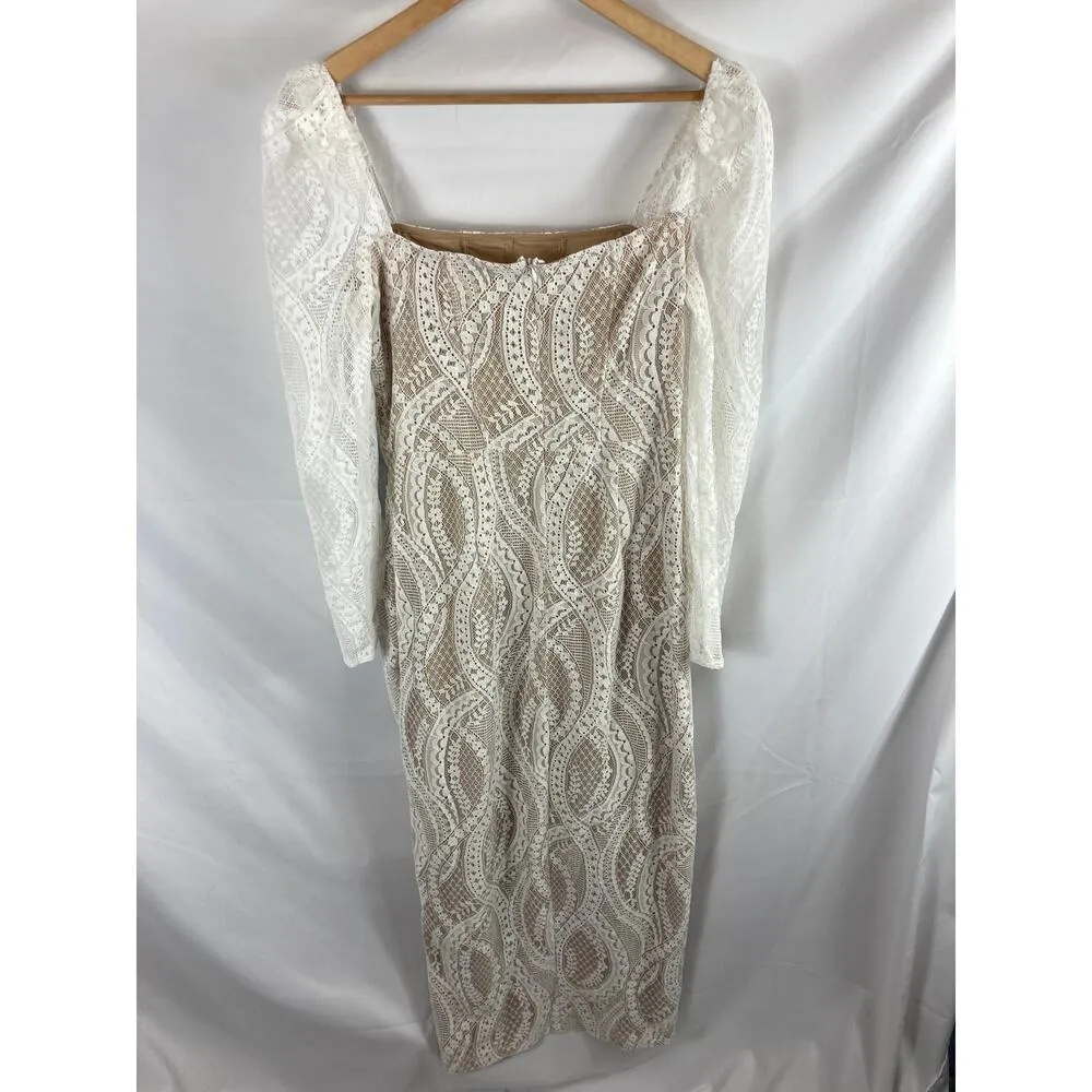 Saylor Phillipa Long Sleeve Lace Midi Cocktail Dress size Large - Image 6