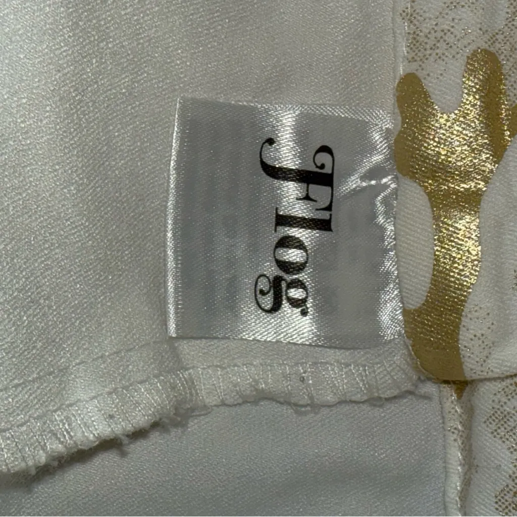 Bevy Flog Gold Camo Cotton Lycra Statement Luxury Designer joggers size 28 White - Image 9