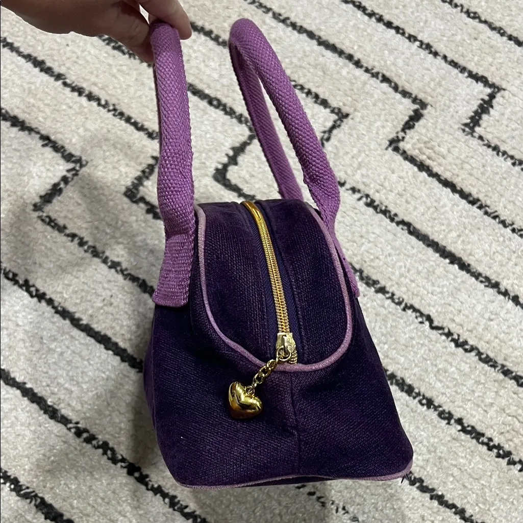 Victoria's Secret Purple Satchel with Gold Heart - Image 2