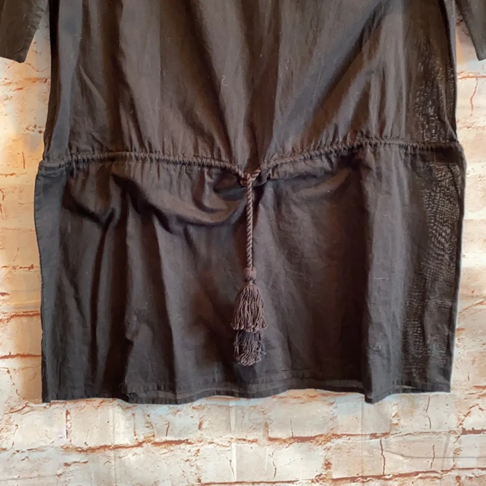 Lands End 439105 voile swim cover up black cotton - Image 4