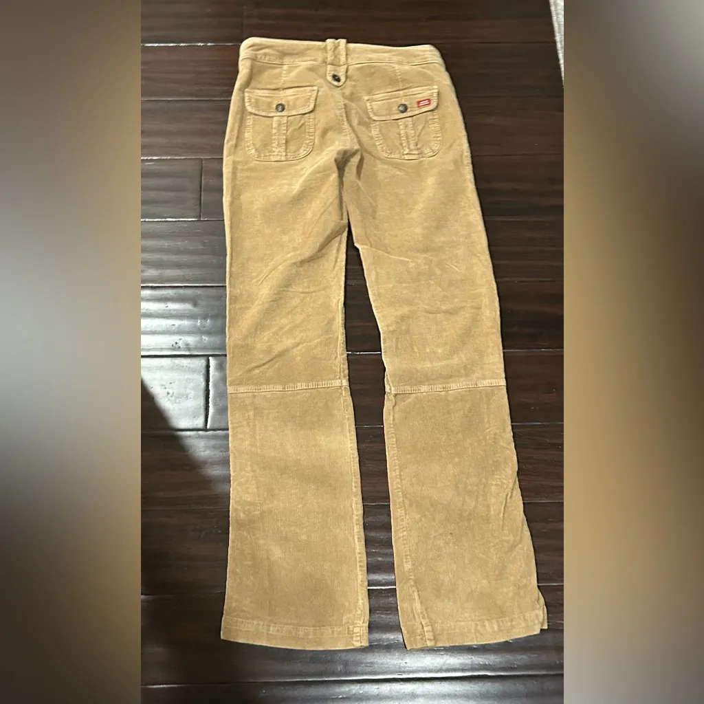 Miss Sixty VTG Women’s Corduroy Beige Cargo w Zipper Flared Legs 29 - Image 7