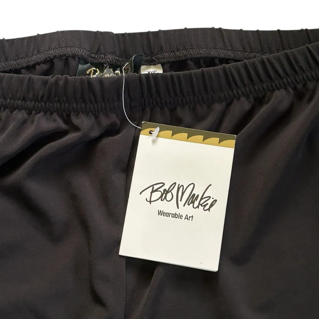 NWT Bob Mackie Wearable Art Flowy Pants Black Size 3XP - Image 6