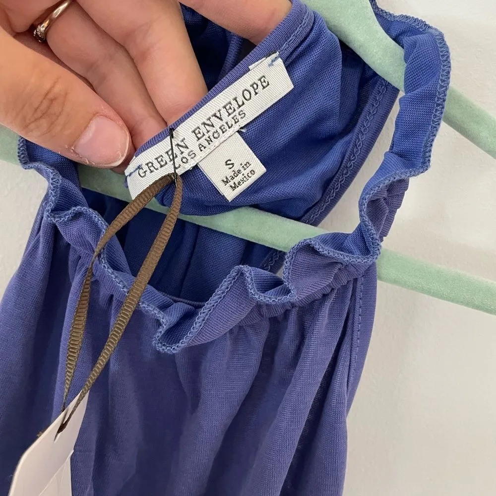 NWT Green Envelope Tank top with High Neck green size S Blue - Image 3