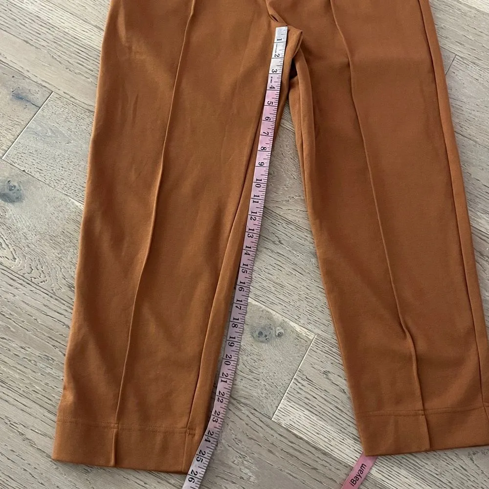 A New Day Rust brown Pull-On Tapered Pants Size M Elastic Waist Pockets - Image 7