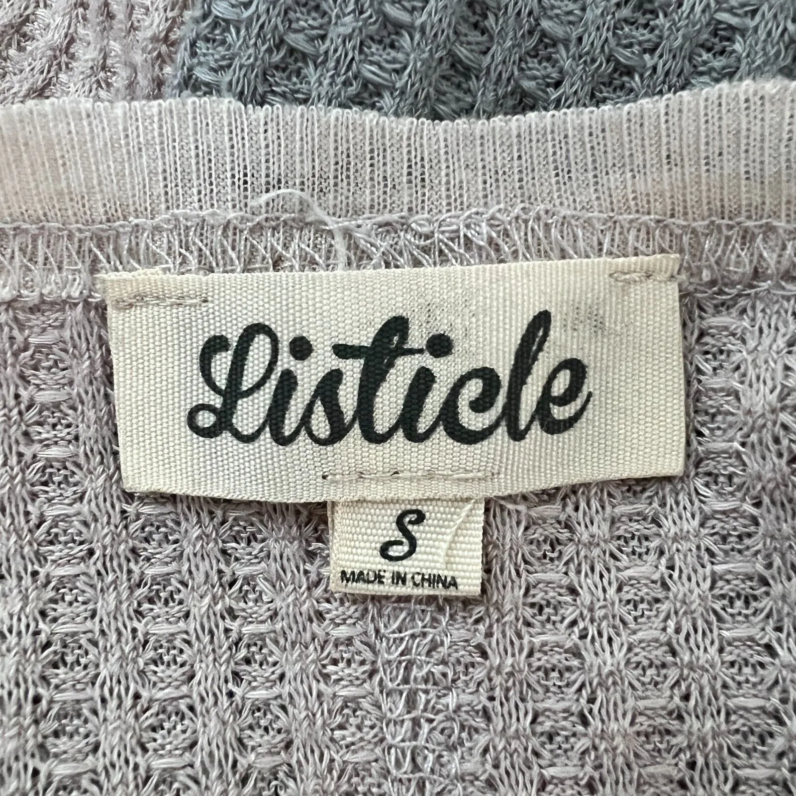 Listicle Shirt Womens Small Pink Gray Colorblock Tunic Peplum Bohemian Lagenlook - Image 6