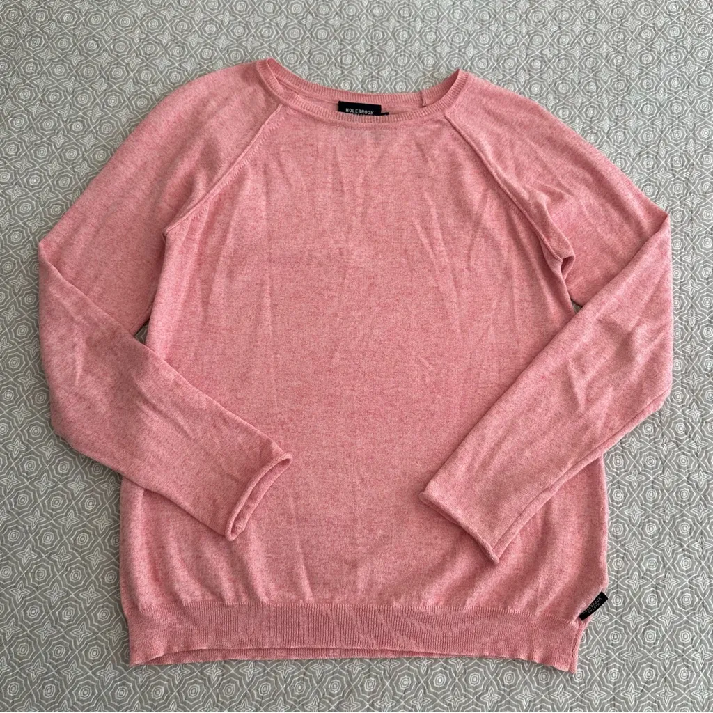 Holebrook Sweden Anna Crew Neck Sweater Cotton Cashmere Pink Long Sleeve Size XS - Image 2