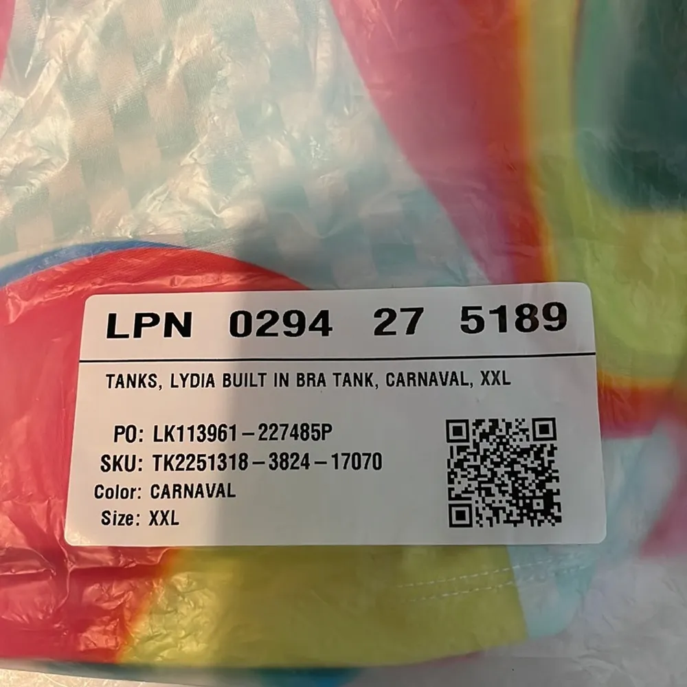 Fabletics Pride Built In Bra Tank in Carnaval Size XXL New in Package - Image 8